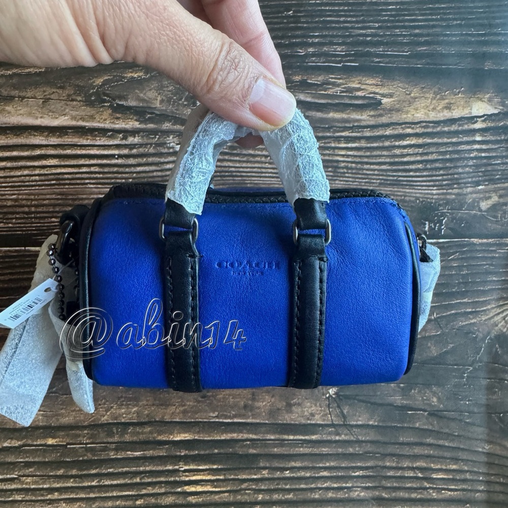 NWT Coach Mini Duffle Leather Bag Charm Key Fob  Coin Case Pouch